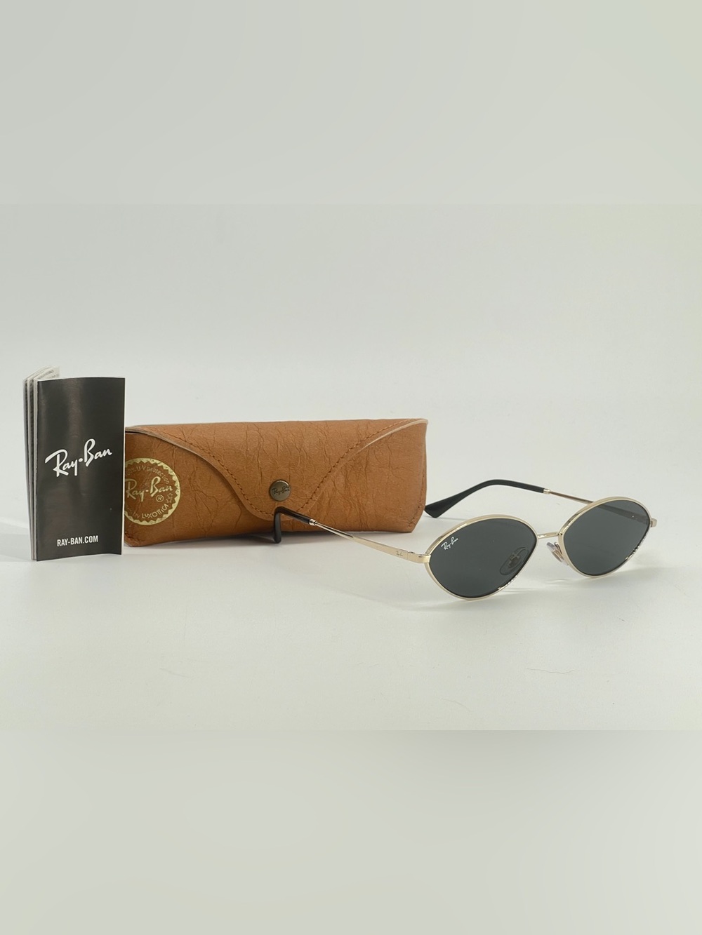 Ray-ban Rb3757 9213/87 Gold Oval Sunglasses 59-15-145
